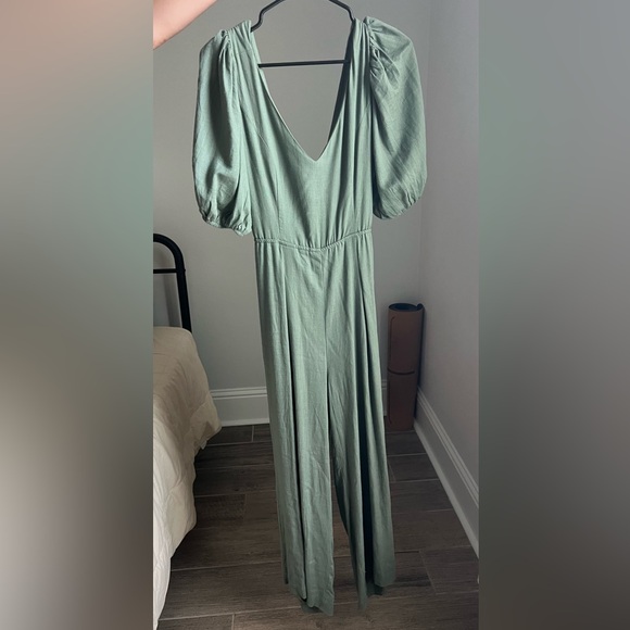 NWT Green linen jumpsuit - Picture 1 of 2